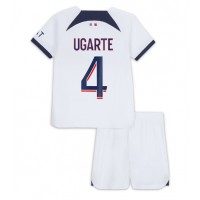 Camiseta Paris Saint-Germain Manuel Ugarte #4 Segunda Equipación Replica 2023-24 para niños mangas cortas (+ Pantalones cortos)